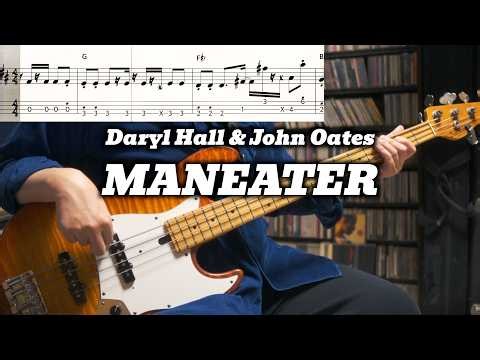 Daryl Hall & John Oates - Maneater (Bass Cover with TABS) *Get the PDF on Patreon