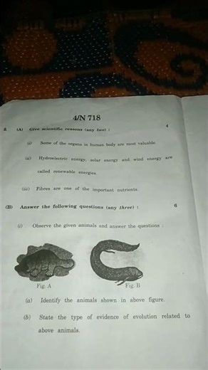 N 718 board question paper science and technology part 2