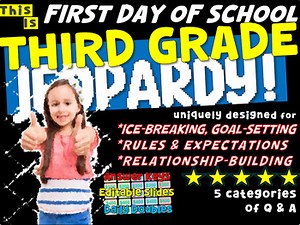 3rd Grade FIRST DAY OF SCHOOL JEOPARDY learn about school, teacher, rules & more