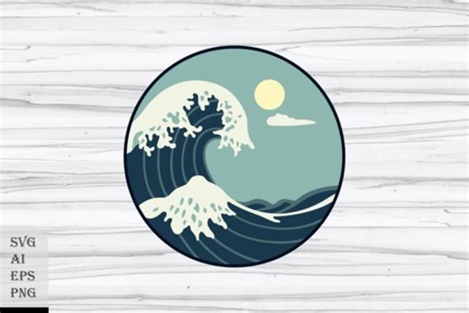 Cartoon Wave Graphic – Ocean-themed Clipart for Sublimation & Crafts - Etsy