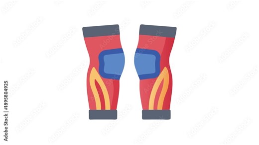 Powerlifting Knee Sleeves for Support. Design of Fitness and Gym Icons.