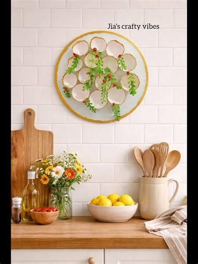 diy hardboard and egg shells wall hanging