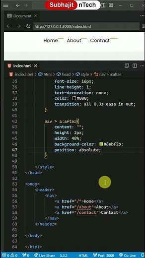 CSS Hover Effect Tutorial | Elegant Navigation Bar Animation