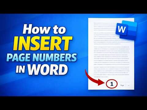 How to Insert Page Numbers in Microsoft Word