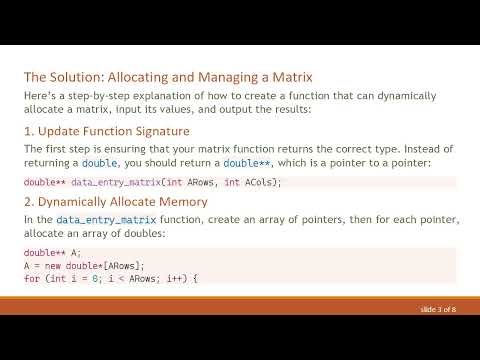 How to Dynamically Allocate a Matrix in C+ +