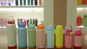 Cartoon Style Thermos Kids Portable School Drink Water Bottle With Straw Lid and Customizable Colors