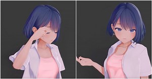 This Anime-Style Girl Animation Was Set Up Using Blender