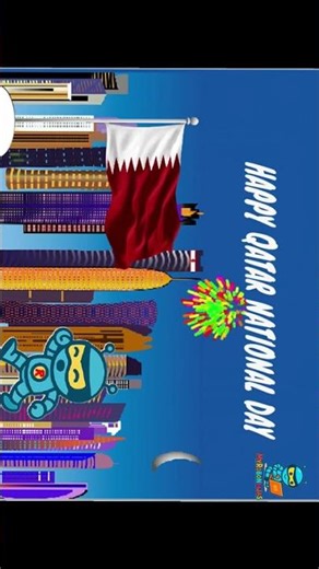 Happy Qatar National Day | Scratch Animation 🎆⚽ | MyRoboNinjas #shorts