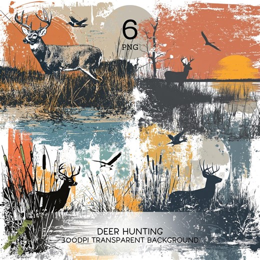 Deer Hunting Png Bundle, Hunting Season Stickers, Vintage Graffiti Forest Animal Cliparts, Wildlife Hunter Camping Lover Sublimation Designs - Etsy