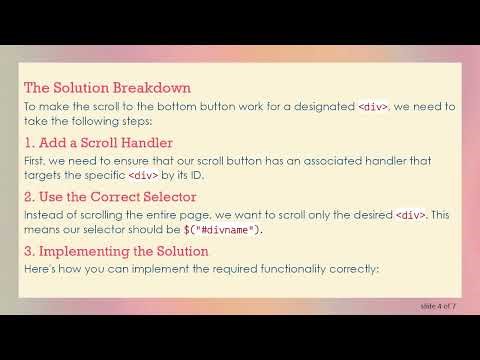 How to Effectively Activate a Scroll Down Button in a Scrollable div Section