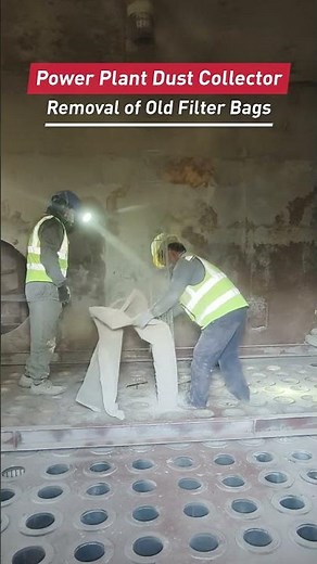 Power plant #dustcollector filter bag removal #bagfilter #dustcontrol #industrialfilters #baghouse