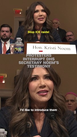 Protesters disrupt Homeland Security Sec. Kristi Noem's testimony