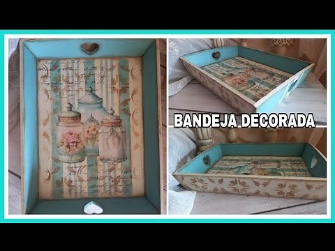 BANDEJA DE MADERA DECORADA! Varias técnicas!
