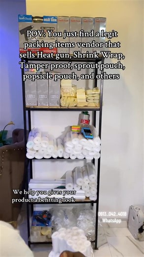 5.5K views · 84 reactions | POV: You just find a legit packing items vendor that sells Heat gun, Shrink Wrap, Tamper proof, sprout pouch, popsicle pouch, and others #facebookpost #fblifestyle #diempackingitem | Yidiat Diadem | Facebook