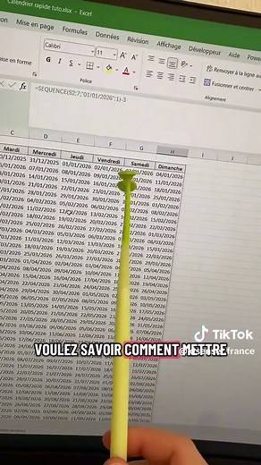 Créer un calendrier 2026 en Excel en 2 minutes