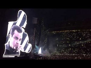 ROBBIE WILLIAMS CRYING - ANGELS. Opening night of The Heavy Entertainment Show Tour 2017.