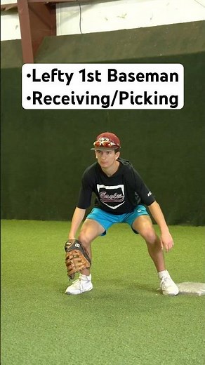 How to receive throws at 1st Base for a lefty. #1stbase #receiving #lefty