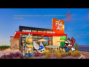 Koopa General Destroys Mario's Table with a Blue Shell at El Pollo Loco/Grounded