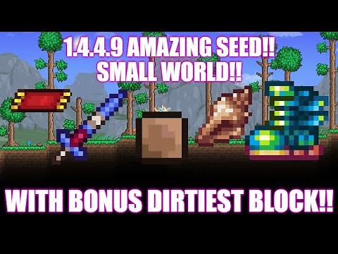Terraria 1.4.4.9 Amazing Seed Small World! Now With Dirtiest Block!!