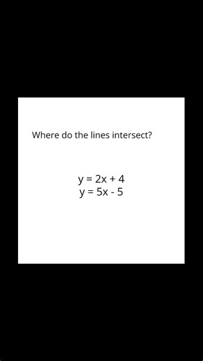 Where do the lines intersect? 💙 | #math #mathematics #maths #algebra #line #graph #intersect