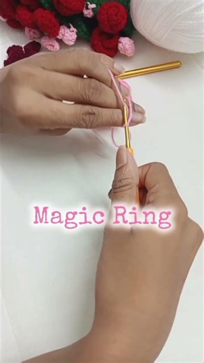 Crochet Basics in 1 minutes🧶| Part 3: Magic Ring #crochettutorial #crochetforbeginners #crocheting