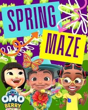 🧩 Game Time with OmoBerry: Springtime Maze | Spring Classroom & Brain Break Games for Kids