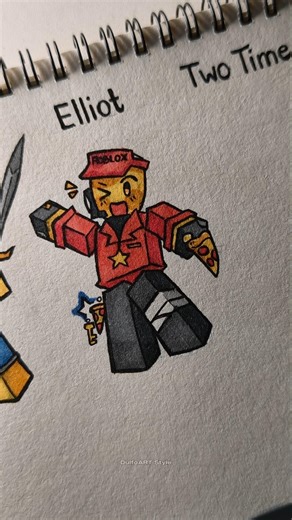 How to draw Roblox characters with (shedletsky, elliot & two time) #roblox #drawing #howtodraw #art