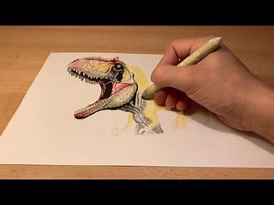 3 ZEICHEN How To Draw a T-Rex Dinosaur 3D Draw Jurassic World #3DdrawJG