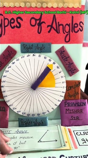 बच्चों ने बनाया Types of Angles (कोणो के प्रकार) का शानदार प्रोजेक्ट ✅ | maths project |