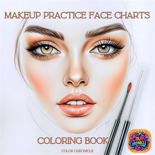 Makeup Artist Practice Face Charts, Grayscale Coloring Book (digital Download) - Etsy
