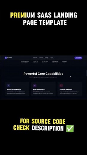 Lumina: Premium SaaS Landing Page Template | HTML, CSS, THREEJS | Full Source Code #bootstrap #code