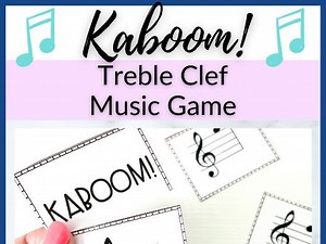 Treble Clef Kaboom // Centers Game for Primary Music | Teaching Resources