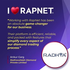 💎 RapNet Customer Review 💎 Join thousands of members like Ankur Garg on RapNet. Start sourcing diamonds at the best prices from our extensive network of verified suppliers! Schedule a demo: https://hubs.ly/Q02-vvlG0 #Rapnetters #Rapnet #tradeonrapnet #diamondsandjewelry #diamondindustry #worldofdiamonds #getitonrapnet #iloverapnet #b2bdiamonds #testimonialpost #testimonial | RapNet - The Diamond Market