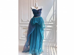 Blue Mermaid Wedding Gown: Shimmery Ocean Bridal Dress - Fantasy Fairytale Gown - Etsy