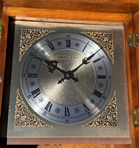 Vintage 22 Inch Hamilton Wall Clock Made in Germany Wood Case Roman Numeral Chiming Quartz - Etsy Canada