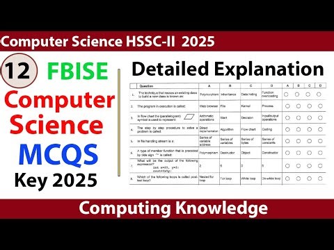 FBISE Computer Science HSSC-II MCQs 2025 | Class 12 Objective Solved | FBISE Past Paper Solution