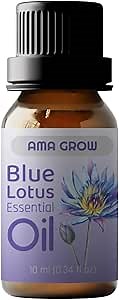 Premium Blue Lotus Essential Oil – Organic & Chemical-Free, Sacred Water Lily Extract for Yoga, Meditation, and Aromatherapy – Natural Aroma, Non-Toxic, Perfect for Diffusers 0.34oz (10ml)