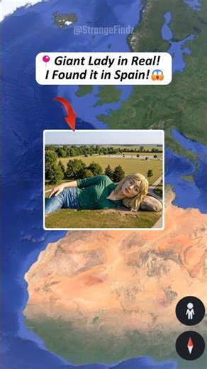 Giant Lady😱 found in real on google maps! #shorts