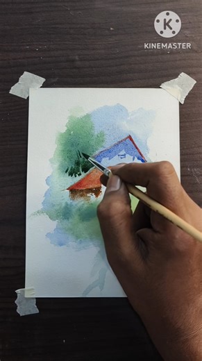26K views · 329 reactions | #landscape #watercolorlandscape #landscapesketch #landscapedrawing #howtosketchlandscape #howtodrawlandscape #landscapeabout #village #hut #painting #watercolor #technique #watercolorprocess #watercolorabout #reels #artreels #fblatestreels | Aftab Art Gallery | Facebook