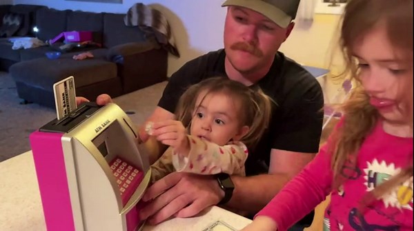 ATM Piggy Bank for Kids, Electronic Money Bank with Coin Counter, Goal Tracker, Password & Card, Auto Bill Intake with Voice Prompts – Compact Savings Gift for Boys & Girls Ages 6–12 (Blue)