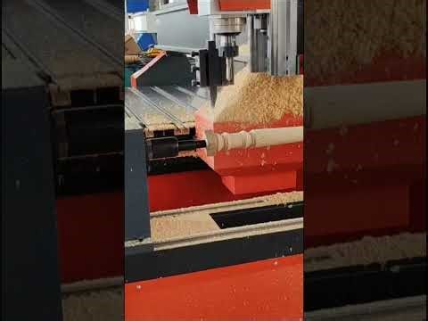 CNC WOOD ROUTER SIDE WITH ROTARY+LATHE ATTACHMENT BED SIZE:8/4, HYBIRD SERVO, SINGLE HEAD