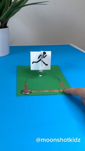 DIY electronics, stem and science activities for beginners on Instagram: "DIY “Running person” interactive card. Easy and fun paper electronics project for beginners. You will need: - Mini dc motor - Conductive copper tape - Coin cell battery 3v (CR2032) - Paper - Markers - Hot glue stick (small piece). Warning: this project should be done under adult supervision. #stemeducation #stemteacher #stemlearning #runcycle #animation #stemlearning #sciencefun #scienceteacher #papercircuit #papercraft #p