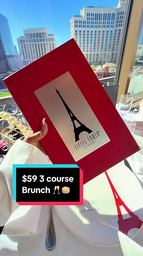 Come with me to the Eiffel Tower Restaurant for their brunch special at the Paris hotel &Casino in Las Vegas ✨🥖 #thingstodoinlasvegas #lasvegasrestaurants #brunch