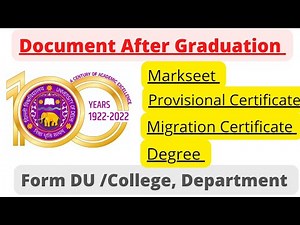 Document Required After Graduation for DU Regular Student (Medical, Law, & NCWEB)University of Delhi