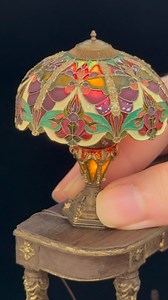 5.2K views · 35 reactions | Added this double bulb Tiffany style lamp to my store today. #dollhouse #esthersminiatures #tiffanystylelamp #miniaturepainting #maisondepoupee #casademuñecas #puppenhaus #112scale | Esther's Miniatures | Facebook