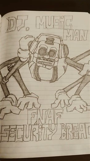 dj. music man - fnaf sb | drawing 190 #drawing #art #fnafsecuritybreach