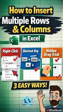 How to Insert Multiple Rows & Columns in Excel (3 Easy Ways) #OfficeANcode