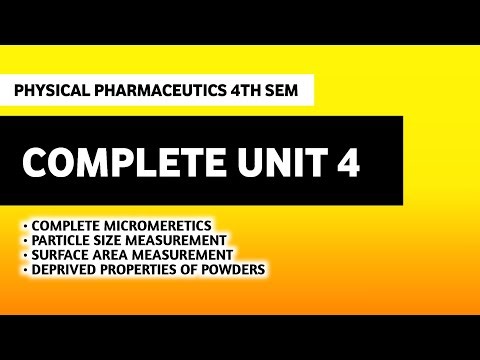 Complete Micromeretics | Unit 4 Physical Pharmaceutics 4th Semester