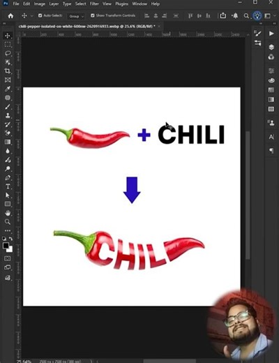 Photoshop Tips 2026 - How to create Chili Pepper-shaped text like a PRO #desinity