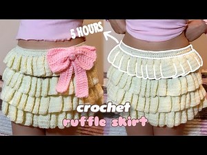 Crochet RUFFLE LAYARED MINI SKIRT tutorial | All you need is this🪄